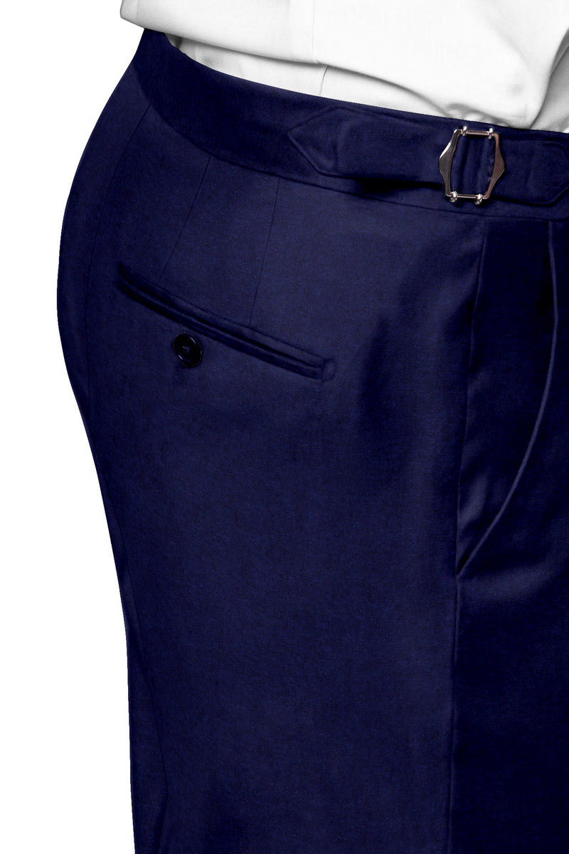 Image of a Blue Flannel Twill Merino Wool Suiting Fabric