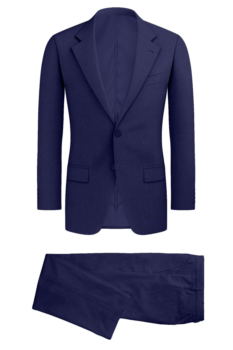 Image of a Blue Flannel Twill Merino Wool Suiting Fabric