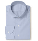 Image of a Blue Herringbone Micropattern Giza Cotton Shirting Fabric