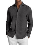 Image of a Blue Knit Micropattern Giza Cotton Shirting Fabric