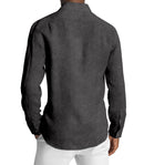 Image of a Blue Knit Micropattern Giza Cotton Shirting Fabric