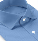 Image of a Blue Oxford Micropattern Giza Cotton Shirting Fabric