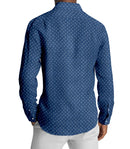 Image of a Blue Oxford Prints Linen Shirting Fabric