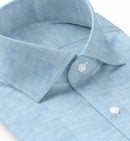 Image of a Blue Oxford Solids Linen Shirting Fabric