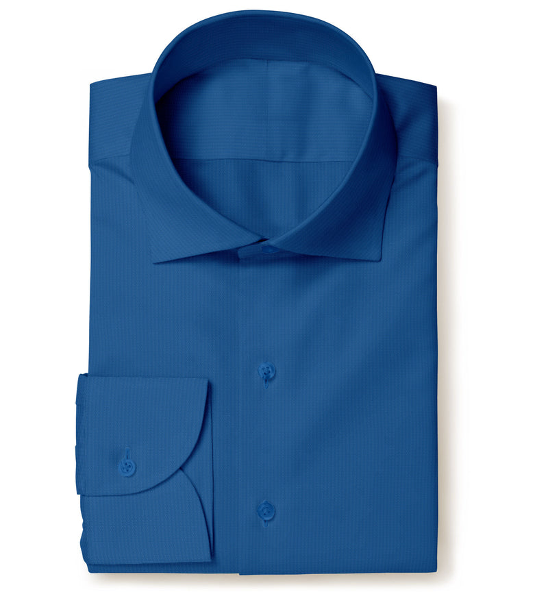 Image of a Blue Pinpoint Dobby Giza Cotton Shirting Fabric