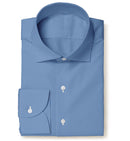 Image of a Blue Poplin Checks Giza Cotton Shirting Fabric