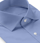 Image of a Blue Poplin Micropattern Giza Cotton Shirting Fabric