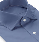 Image of a Blue Poplin Micropattern Giza Cotton Shirting Fabric