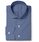 Image of a Blue Poplin Micropattern Giza Cotton Shirting Fabric