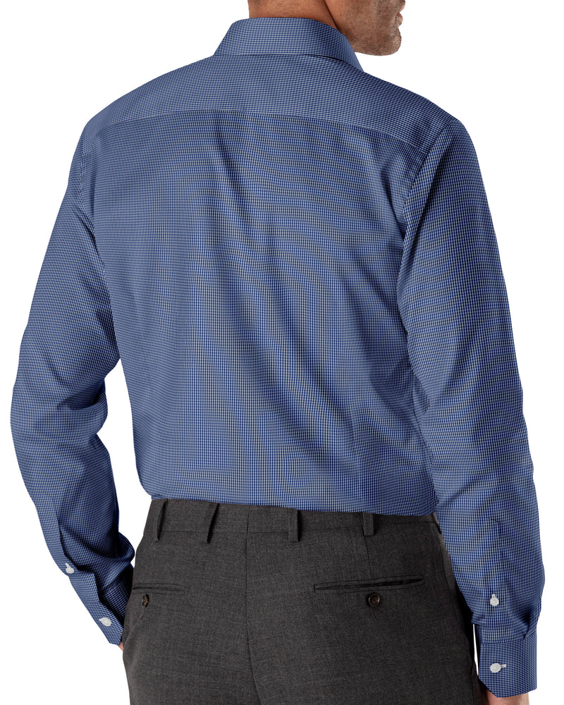 Image of a Blue Poplin Micropattern Giza Cotton Shirting Fabric