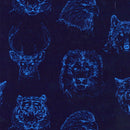 Image of a Blue Satin Prints Poly Viscose Lining Fabric