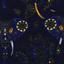 Image of a Blue Satin Prints Poly Viscose Lining Fabric