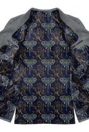 Image of a Blue Satin Prints Poly Viscose Lining Fabric