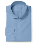 Image of a Blue Satin Solids Cotton Stretch Shirting Fabric