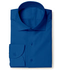 Image of a Blue Satin Solids Giza Cotton Shirting Fabric