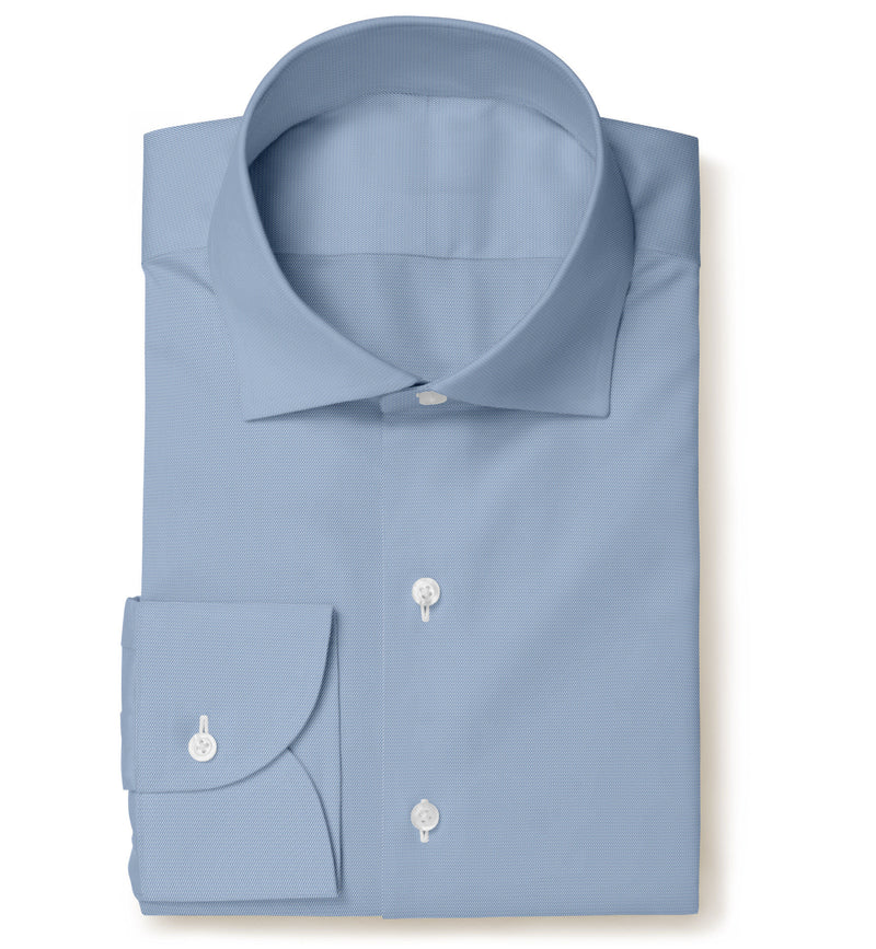Image of a Blue Twill Herringbone Giza Cotton Shirting Fabric