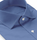 Image of a Blue Twill Micropattern Giza Cotton Shirting Fabric