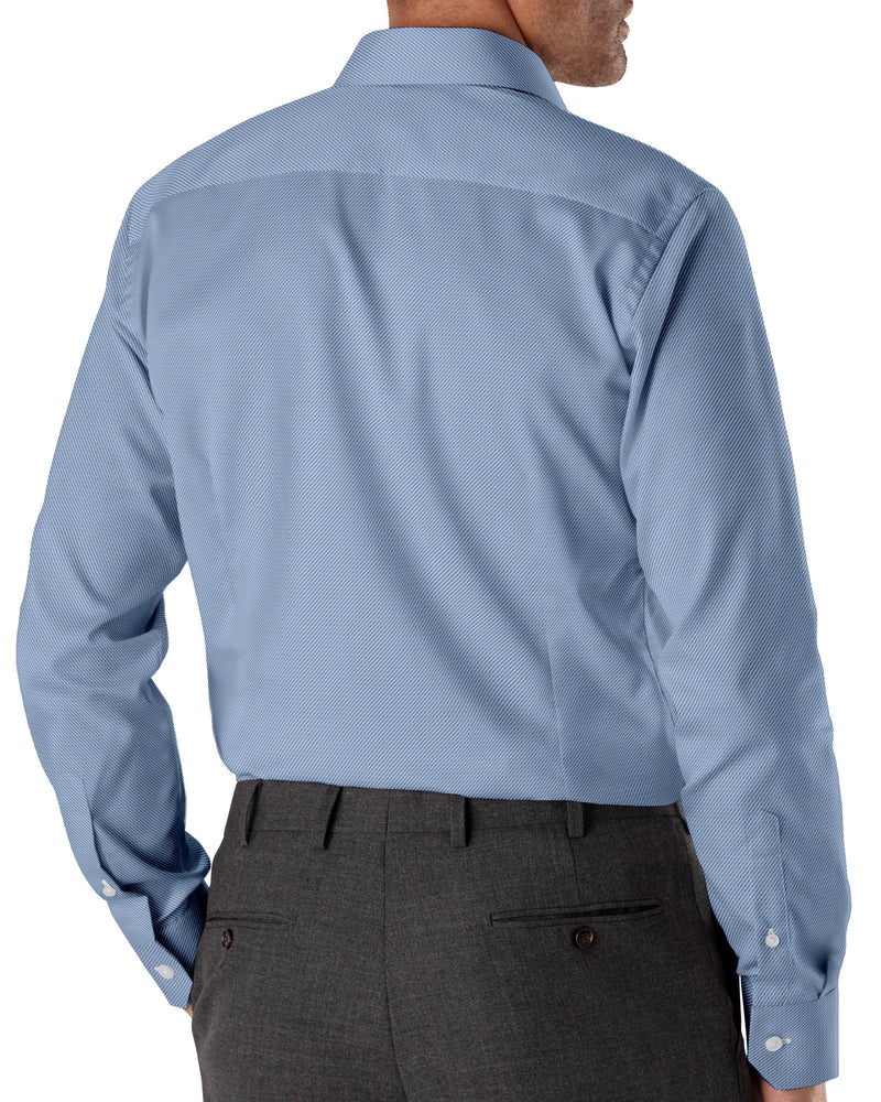 Image of a Blue Twill Micropattern Giza Cotton Shirting Fabric