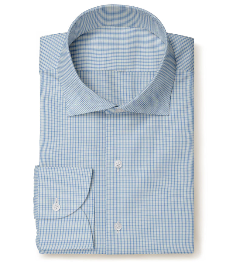 Image of a Blue Twill Stripes Giza Cotton Shirting Fabric