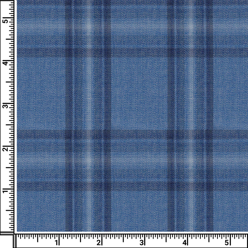 Image of a Blue Worsted Checks Merino Wool Blazers Fabric