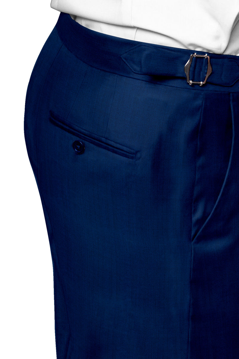 Image of a Blue Worsted Dobby Merino Wool Pants Fabric