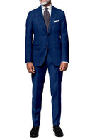 Image of a Blue Worsted Herringbone Merino Wool Pants Fabric