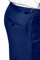 Image of a Blue Worsted Twill Merino Wool Pants Fabric