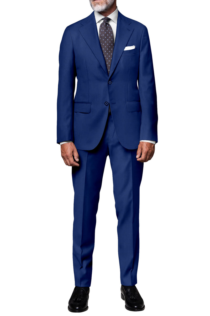 Image of a Blue Worsted Twill Merino Wool Pants Fabric