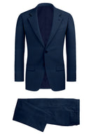 Image of a Blue Worsted Twill Merino Wool Suiting Fabric