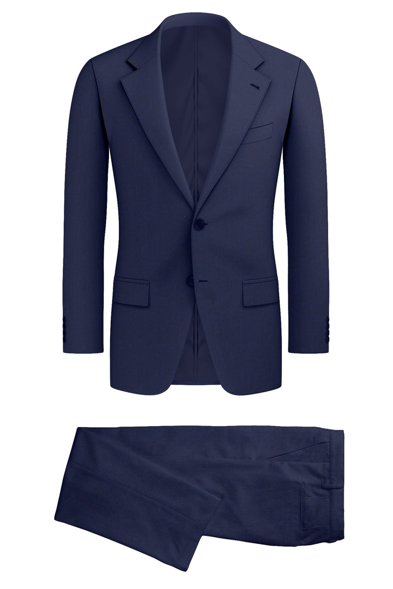 Image of a Blue Worsted Twill Wool Stretch Suiting Fabric