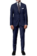 Image of a Blue Worsted Twill Wool Stretch Suiting Fabric