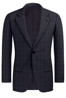 Image of a Brown & Blue Worsted Checks Merino Wool Blazers Fabric