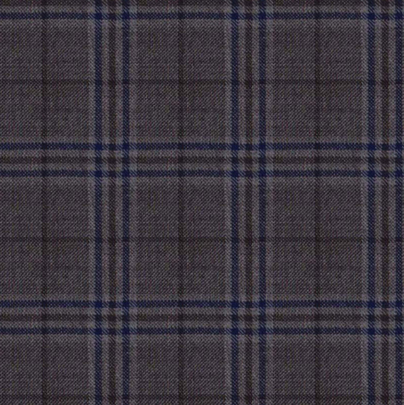 Image of a Brown & Blue Worsted Checks Merino Wool Blazers Fabric