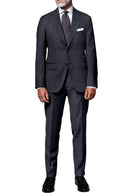 Image of a Brown & Blue Worsted Checks Merino Wool Suiting Fabric