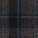 Image of a Brown & Navy-Blue Flannel Checks Merino Wool Blazers Fabric