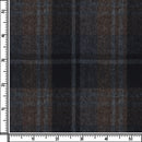 Image of a Brown & Navy-Blue Flannel Checks Merino Wool Suiting Fabric