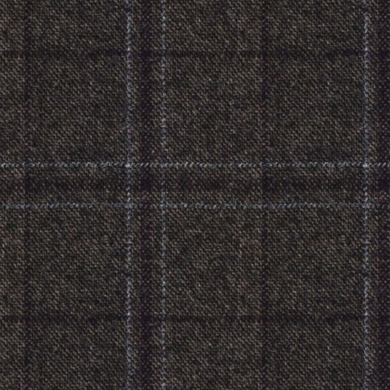 Image of a Brown Flannel Checks Merino Wool Blazers Fabric