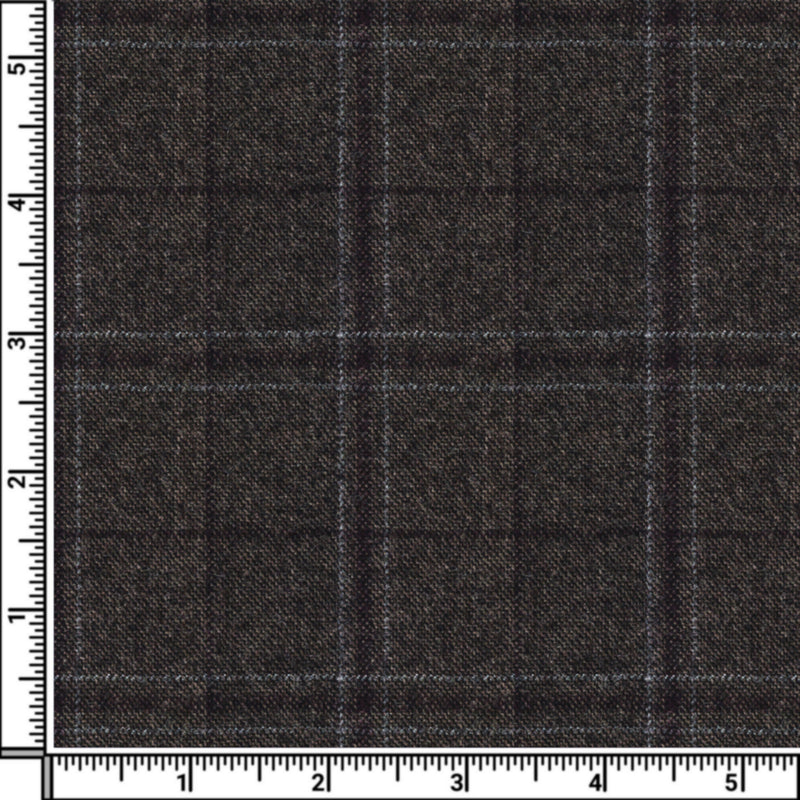 Image of a Brown Flannel Checks Merino Wool Blazers Fabric