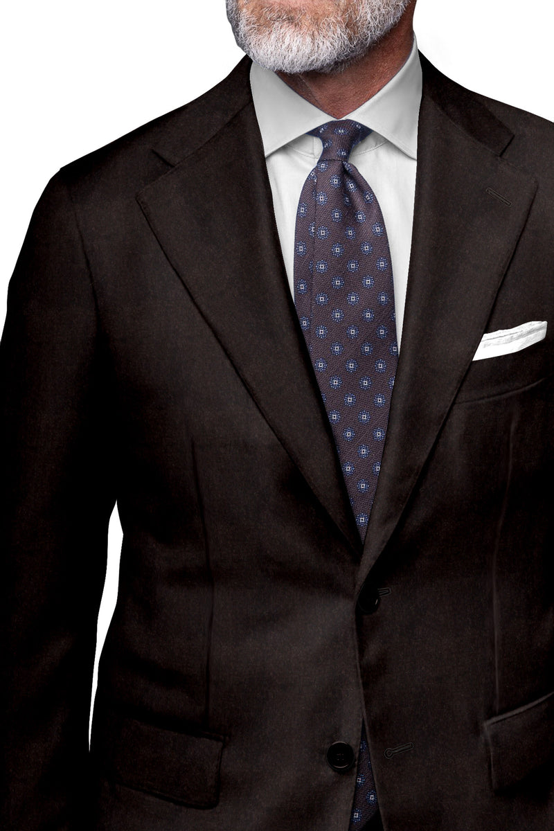 Image of a Brown Flannel Twill Merino Wool Blazers Fabric