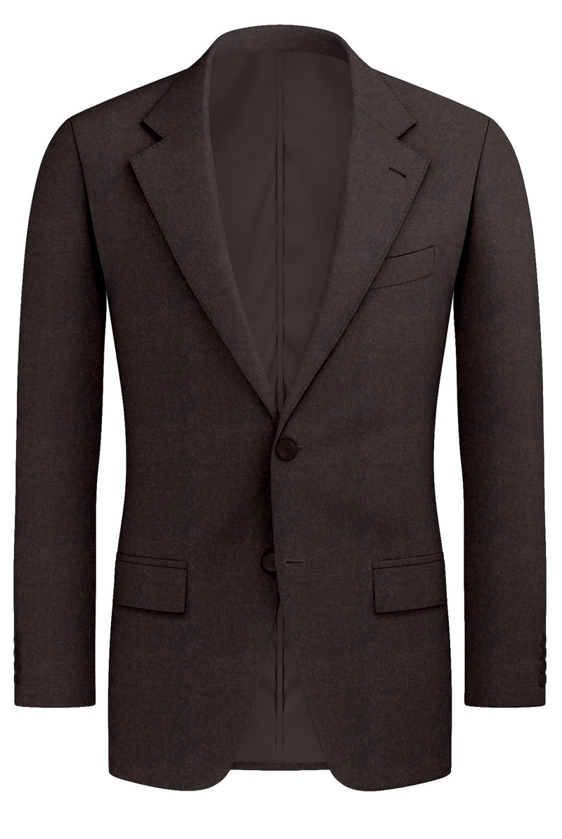 Image of a Brown Flannel Twill Merino Wool Blazers Fabric