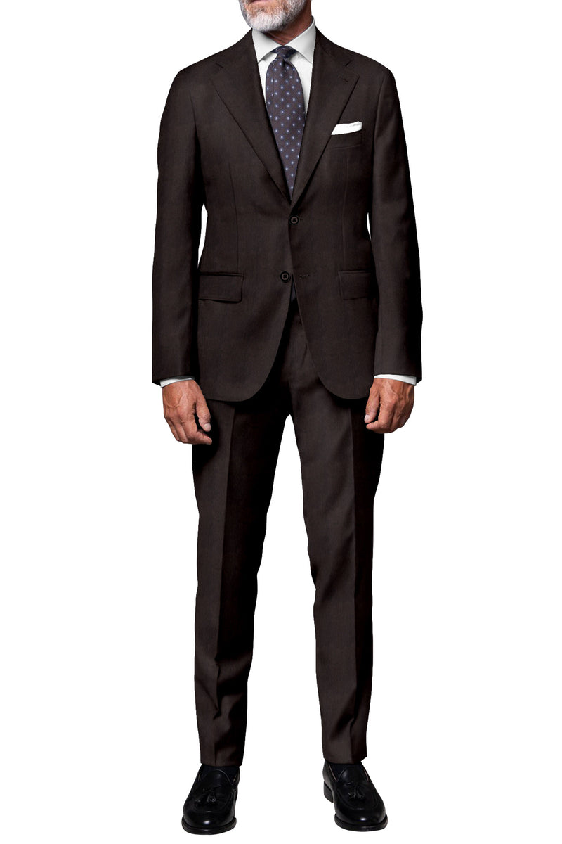 Image of a Brown Flannel Twill Merino Wool Blazers Fabric
