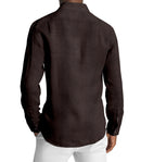 Image of a Brown Knit Micropattern Giza Cotton Shirting Fabric