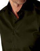 Image of a Brown Satin Solids Giza Cotton Shirting Fabric