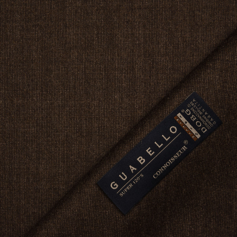 Image of a Brown Worsted Micropattern Merino Wool Pants Fabric
