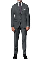 Image of a Brown Worsted Sharkskin Merino Wool Suiting Fabric