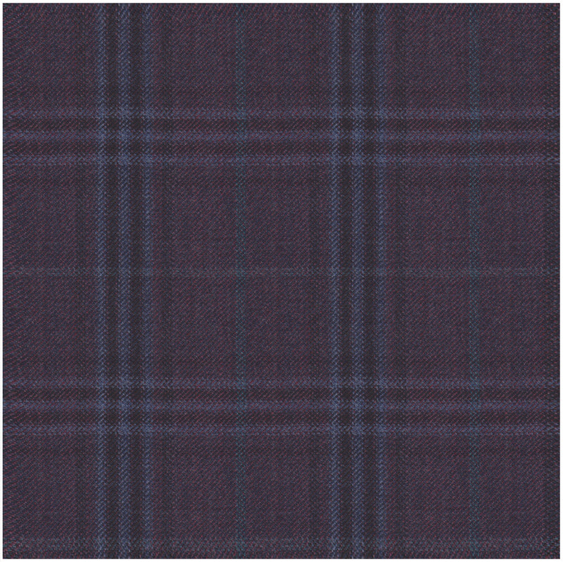 Image of a Burgundy & Black Worsted Checks Merino Wool Suiting Fabric