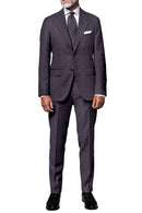 Image of a Burgundy & Black Worsted Checks Merino Wool Suiting Fabric