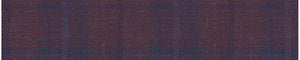 Midnight-Blue & Brown Worsted Checks Merino Wool Pants Fabric