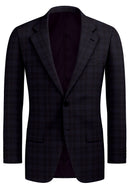 Image of a Burgundy & Sky-Blue Worsted Checks Merino Wool Blazers Fabric