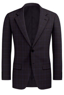 Image of a Burgundy & Sky-Blue Worsted Checks Merino Wool Blazers Fabric
